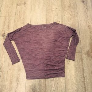 Athleta womens purple gray workout athletic top xxs 3/4 sleeve